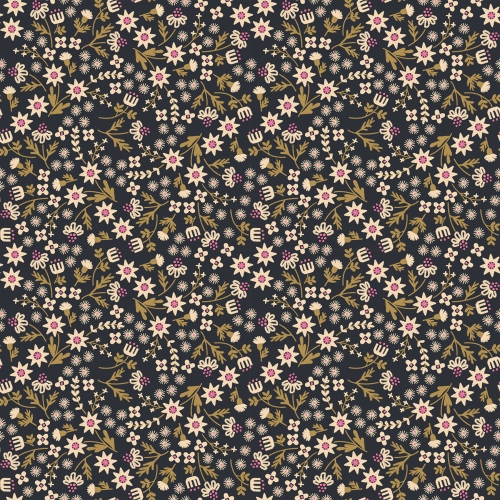 Baumwolle Patchwork - Ruby Star Society - Favorite Flowers - Inflorescence Soft Black